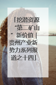 挖潜资源“第二矿山”新价值｜贵州产业新势力系列报道之十四